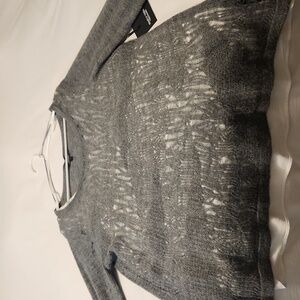 Grey Sweater with white attatched tank.